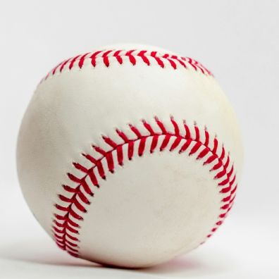 A baseball on a white background