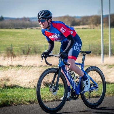 Kelly Rhodes on her bike